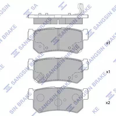 Комплект тормозных колодок, дисковый тормоз DAEWOO REXTON, SSANGYONG REXTON, SANGSIN (SP1151)