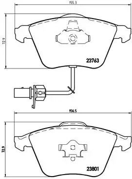 Комплект гальмівних колодок, дискове гальмо SEAT EXEO, AUDI A6, BREMBO (P85084)