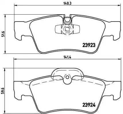 Комплект гальмівних колодок, дискове гальмо MERCEDES-BENZ R-CLASS, BREMBO (P50064)