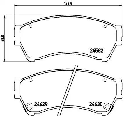 Комплект гальмівних колодок, дискове гальмо MAZDA 6, LINCOLN ZEPHYR/MKZ, BREMBO (P49039)