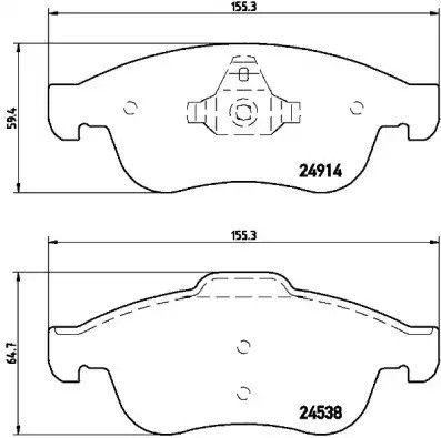 Комплект гальмівних колодок, дискове гальмо DACIA DUSTER, RENAULT MEGANE, BREMBO (P68050)