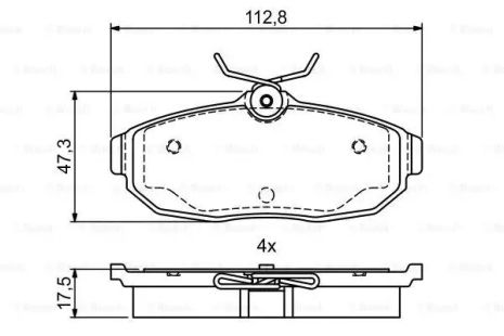 Комплект гальмівних колодок, дискове гальмо FORD AUSTRALIA, FORD USA, BOSCH (0986495401)