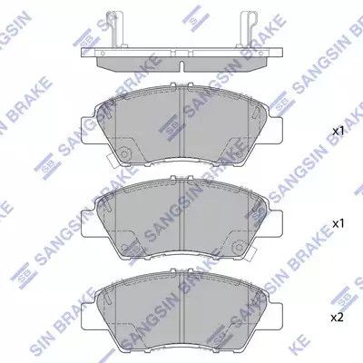 Комплект гальмівних колодок, дискове гальмо HONDA JAZZ, HI-Q (SP1463)