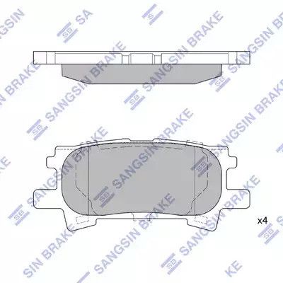 Комплект гальмівних колодок, дискове гальмо TOYOTA HIGHLANDER, LEXUS RX, HI-Q (SP1385)