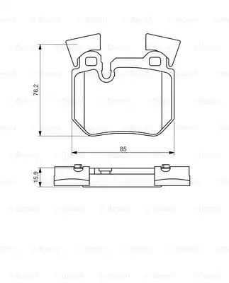 Комплект тормозных колодок, дисковый тормоз BMW 1, BOSCH (0986494421)