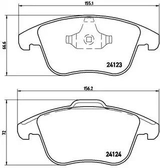 Комплект гальмівних колодок, дискове гальмо FORD AUSTRALIA, LAND ROVER, BREMBO (P24076)