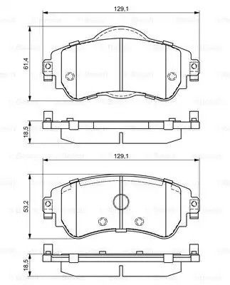 Комплект гальмівних колодок, дискове гальмо CITROËN C4, BOSCH (0986494690)