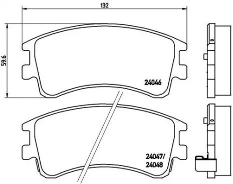 Комплект гальмівних колодок, дискове гальмо MAZDA 6, BREMBO (P49032)