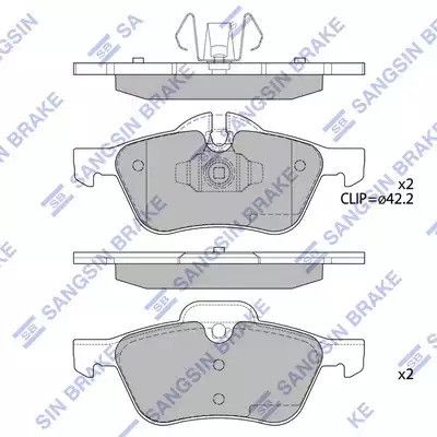 Комплект гальмівних колодок, дискове гальмо MINI MINI, HI-Q (SP2243)