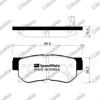 Комплект тормозных колодок, дисковый тормоз KIA OPTIMA, HYUNDAI ELANTRA, SK SPEEDMATE (SMBPH022)