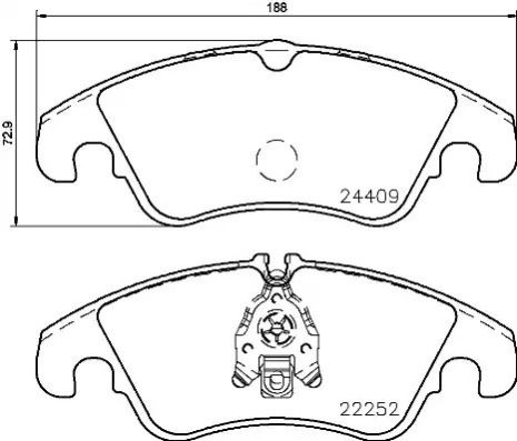 Комплект гальмівних колодок, дискове гальмо AUDI A6, BREMBO (P85145)