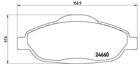 Комплект тормозных колодок, дисковый тормоз PEUGEOT 408, BREMBO (P61101)