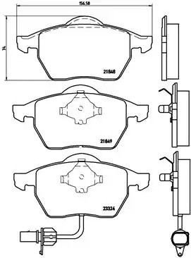 Комплект гальмівних колодок, дискове гальмо VW GOLF V, FORD GALAXY, BREMBO (P85060)