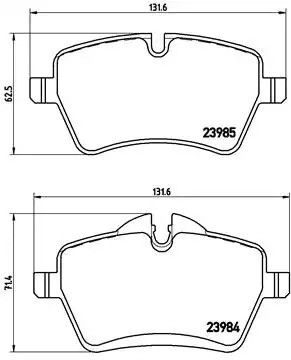 Комплект гальмівних колодок, дискове гальмо MINI MINI, BREMBO (P06051)