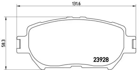 Комплект гальмівних колодок, дискове гальмо TOYOTA ISIS, BREMBO (P83062)