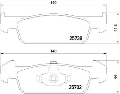 Комплект гальмівних колодок, дискове гальмо RENAULT SANDERO/STEPWAY, DACIA LOGAN, BREMBO (P68060)