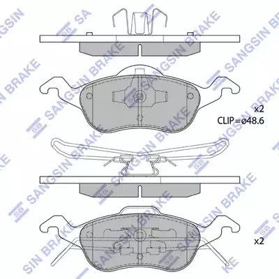 Комплект гальмівних колодок, дискове гальмо FORD AUSTRALIA, SANGSIN (SP1259)