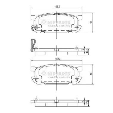 Комплект гальмівних колодок, дискове гальмо MAZDA MX-5, NIPPARTS (J3613020)