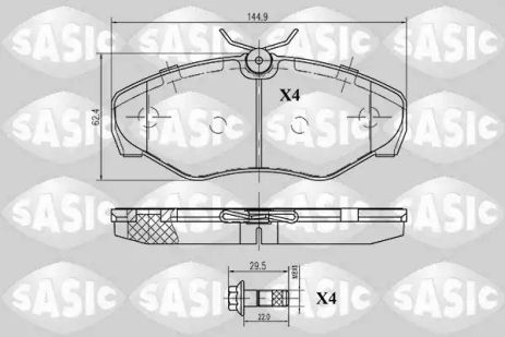 Комплект гальмівних колодок, дискове гальмо NISSAN PRIMASTAR, OPEL VIVARO, Sasic (6214007)