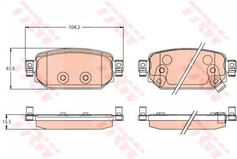 Комплект гальмівних колодок, дискове гальмо MAZDA 3, TRW (GDB2172)