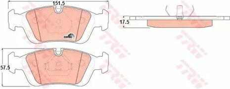 Комплект тормозных колодок, дисковый тормоз BMW Z3, TRW (GDB1100)