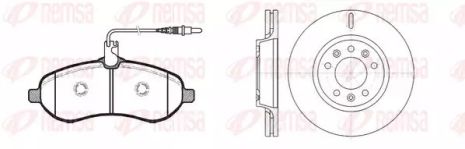 Комплект тормозов, 2 диска+4 колодки FIAT SCUDO, PEUGEOT EXPERT, REMSA (8129201)