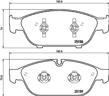 Комплект гальмівних колодок, дискове гальмо AUDI A6, BREMBO (P85127)