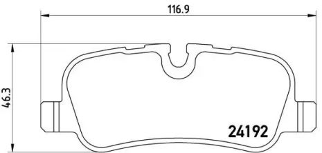 Комплект гальмівних колодок, дискове гальмо LAND ROVER, BREMBO (P44013)