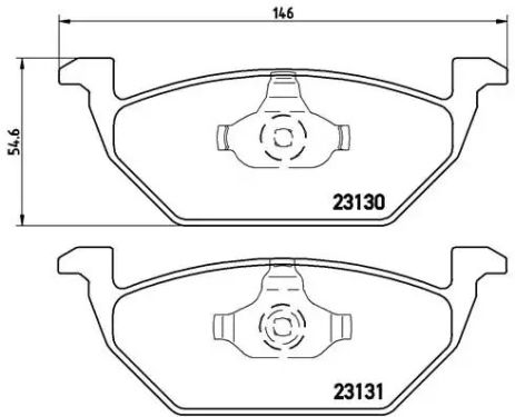 Комплект гальмівних колодок, дискове гальмо AUDI A3, SEAT CORDOBA, SKODA, VW, SEAT ARONA, BREMBO (P85041)