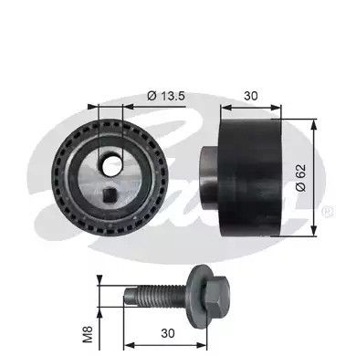 Натяжной ролик ремня ГРМ FIAT ULYSSE, LANCIA PHEDRA, GATES (T41282)