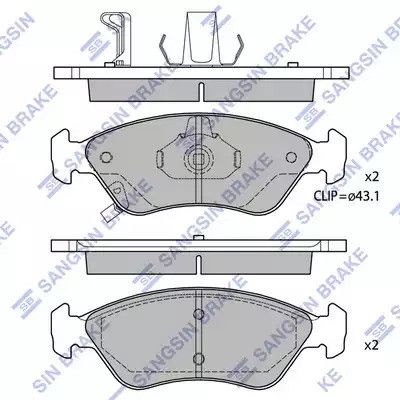 Комплект гальмівних колодок, дискове гальмо KIA CLARUS, HI-Q (SP1079F)