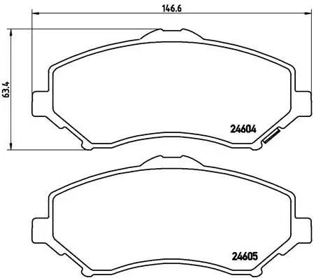 Комплект гальмівних колодок, дискове гальмо VW ROUTAN, LANCIA VOYAGER, BREMBO (P11022)