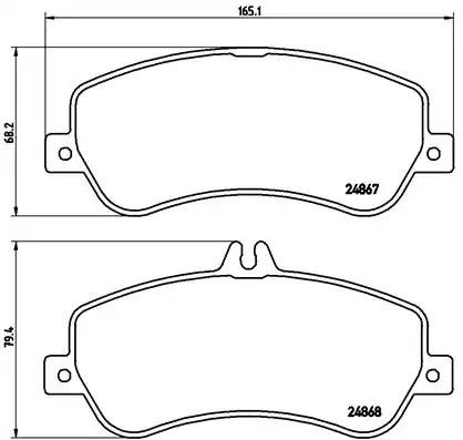 Комплект тормозных колодок, дисковый тормоз MERCEDES-BENZ GLK-CLASS, BREMBO (P50086)