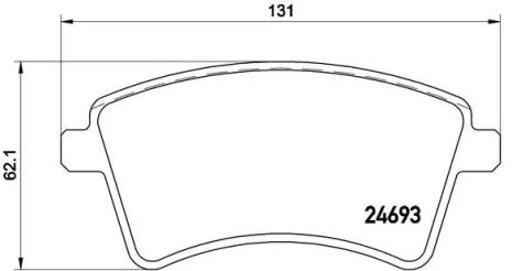 Комплект гальмівних колодок, дискове гальмо MERCEDES-BENZ CITAN, RENAULT KANGOO, BREMBO (P68044)