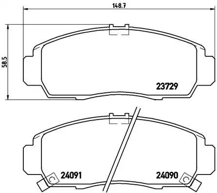 Комплект гальмівних колодок, дискове гальмо GMC YUKON, BYD F6, BREMBO (P28034)