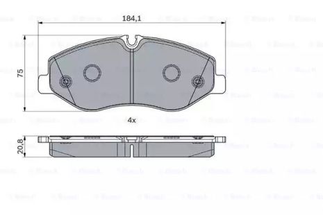 Комплект гальмівних колодок, дискове гальмо MERCEDES Vito W447 \\F \\14, BOSCH (0986494914)