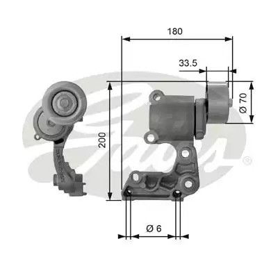 Натяжной ролик поликлинового ремня TOYOTA ALPHARD, LEXUS IS, GATES (T38410)