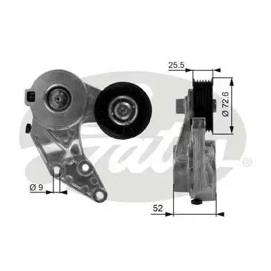 Натяжний ролик поліклінового ременя AUDI TT, SEAT LEON, GATES (T38377)