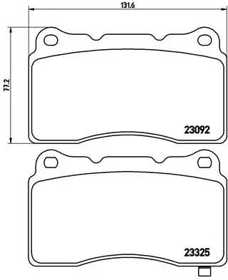 Комплект тормозных колодок, дисковый тормоз HOLDEN COMMODORE, SUBARU IMPREZA, BREMBO (P54039)