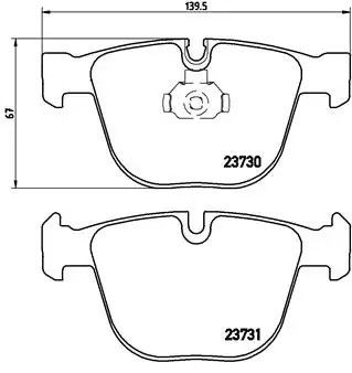 Комплект гальмівних колодок, дискове гальмо ROLLS-ROYCE PHANTOM, BMW X6, BREMBO (P06026)