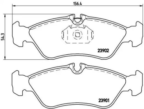 Комплект гальмівних колодок, дискове гальмо PUCH G-MODELL, VW LT, BREMBO (P50082)