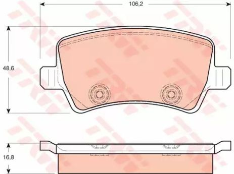 Комплект тормозных колодок, дисковый тормоз LAND ROVER, FORD S-MAX, TRW (GDB1685)