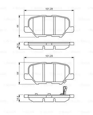 Комплект гальмівних колодок, дискове гальмо MAZDA 6, PEUGEOT 4008, BOSCH (0986495358)