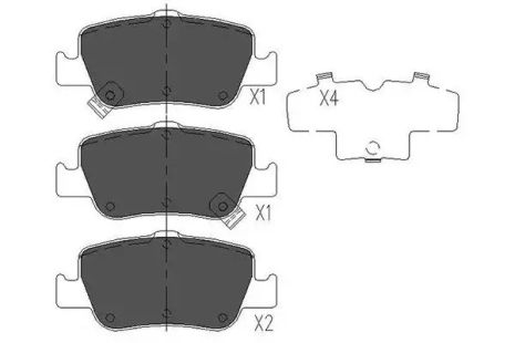 Комплект гальмівних колодок, дискове гальмо TOYOTA COROLLA, KAVO PARTS (KBP9104)