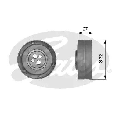 Натяжний ролик ременя ГРМ AUDI A4, GATES (T41217)