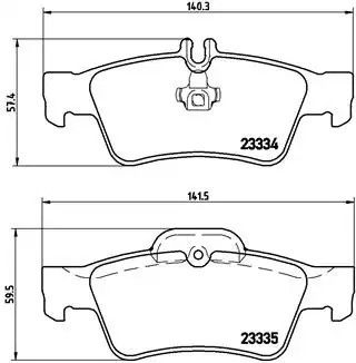 Комплект тормозных колодок, дисковый тормоз MERCEDES-BENZ E-CLASS, BREMBO (P50052)