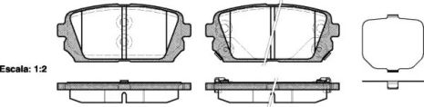 Комплект гальмівних колодок, дискове гальмо HYUNDAI ix35, KIA CARENS, WOKING (P1203302)