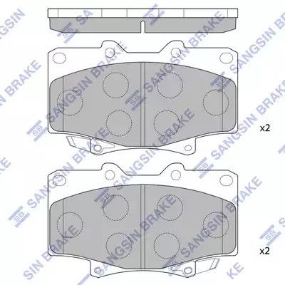 Комплект гальмівних колодок, дискове гальмо LEXUS лк, TOYOTA LAND CRUISER, SANGSIN (SP1217)