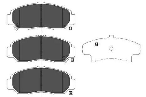 Комплект тормозных колодок, дисковый тормоз HONDA CIVIC, KAVO PARTS (KBP2037)