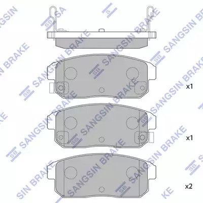 Комплект гальмівних колодок, дискове гальмо INFINITI I35, MAZDA RX-8, SANGSIN (SP1163)